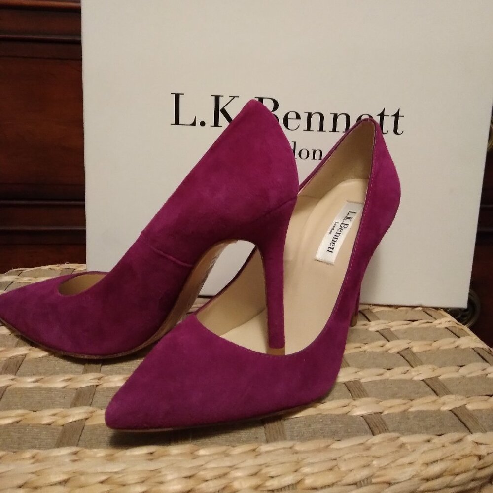 LK Bennett NIB Fern Magenta Suede Court/Pumps Size 6/36